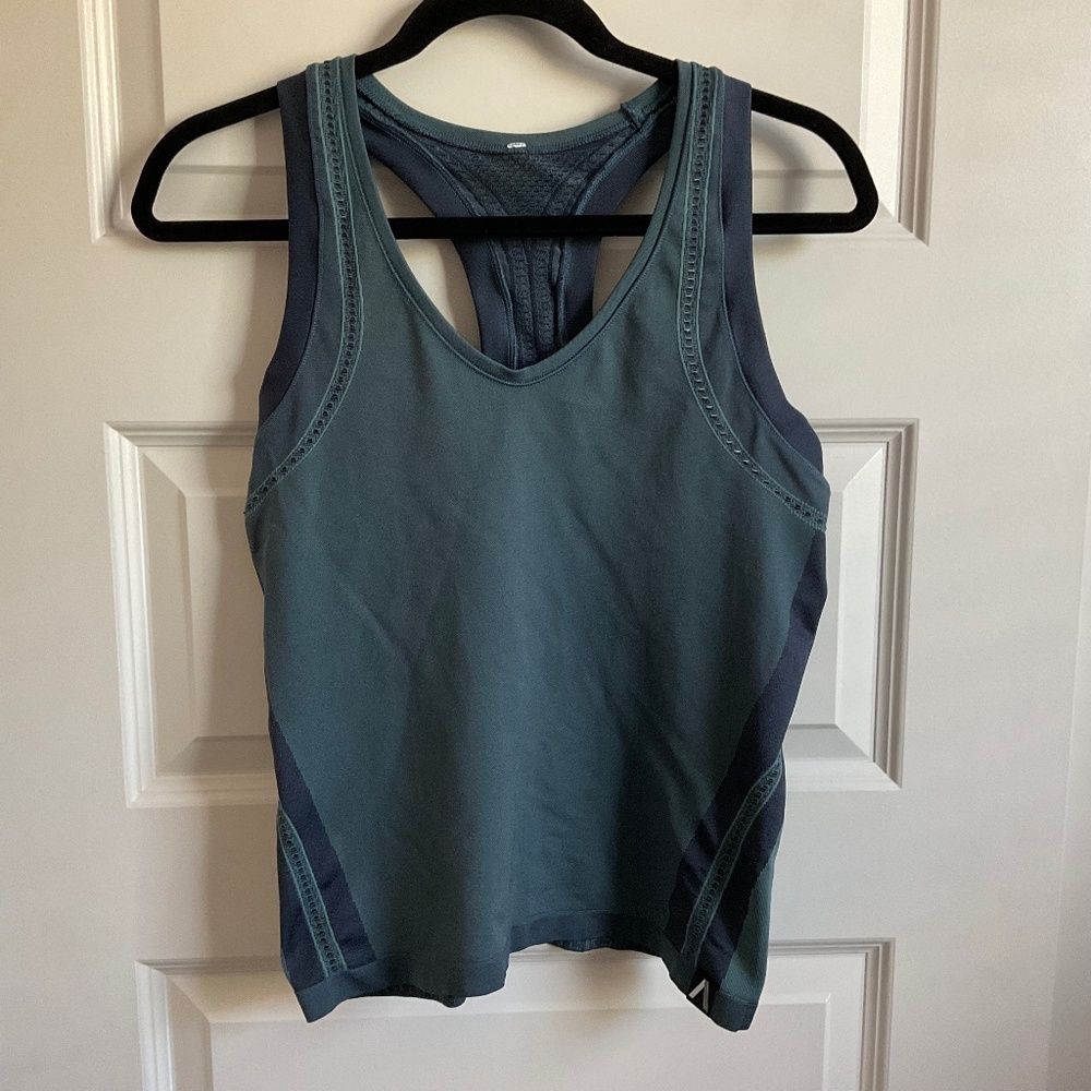 Athleta Allyson Felix Green Seamless Racerback Tank‎ Top - Size Small